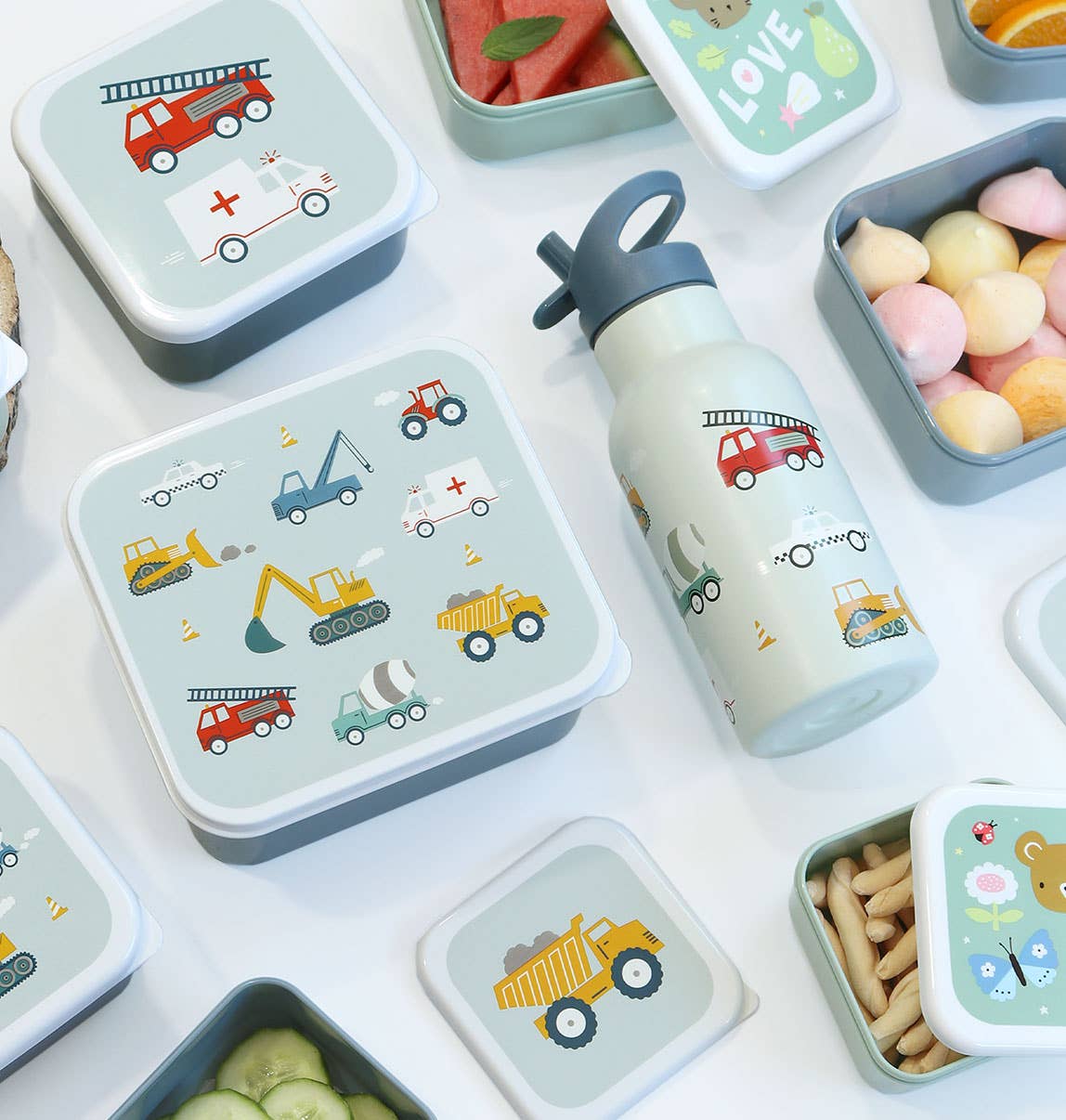 Kids Stainless Steel Water Bottle - Vehicles