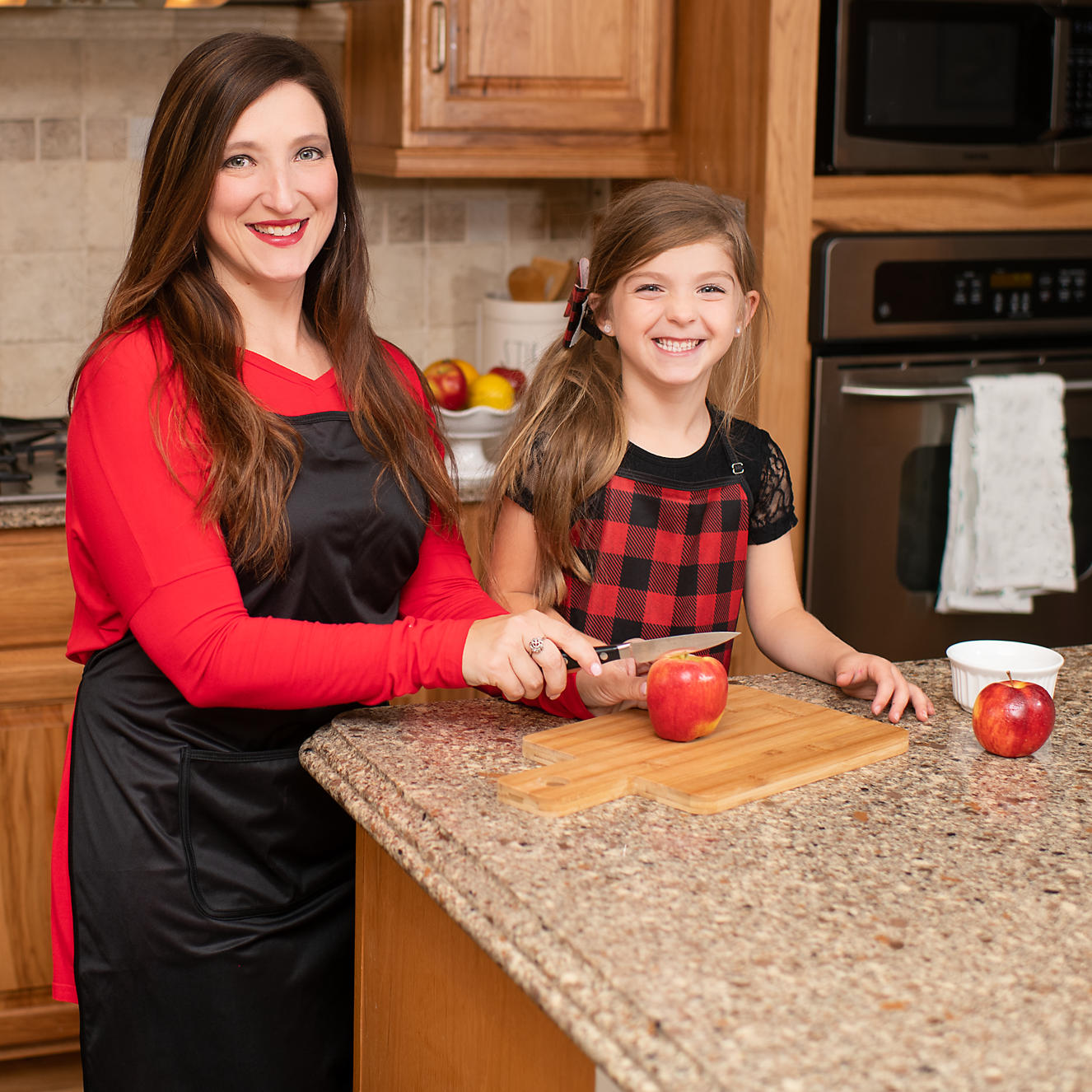 Red Buffalo Plaid Apron - fits sizes youth small through adult 2XL