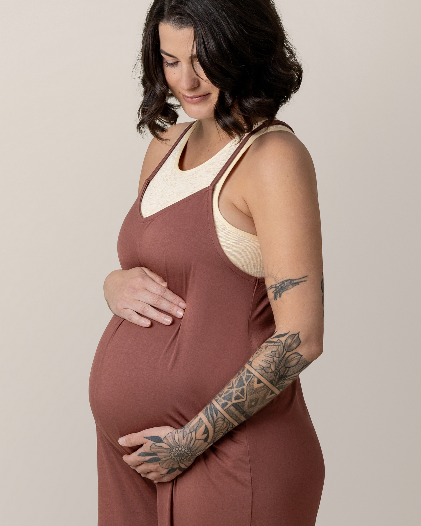 Charlie Maternity & Nursing Romper | Redwood