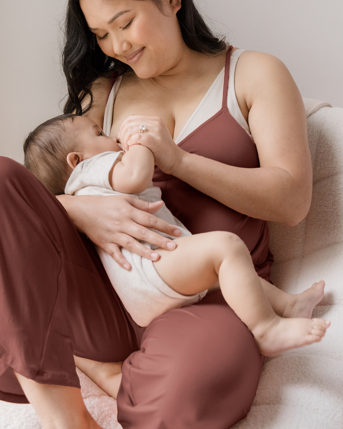 Charlie Maternity & Nursing Romper | Redwood