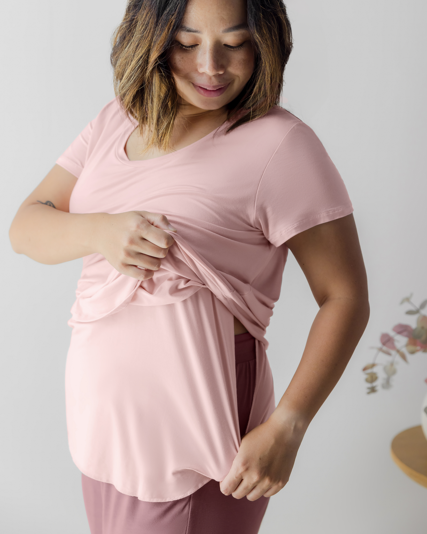 Everyday Maternity & Nursing T-shirt | Dusty Pink