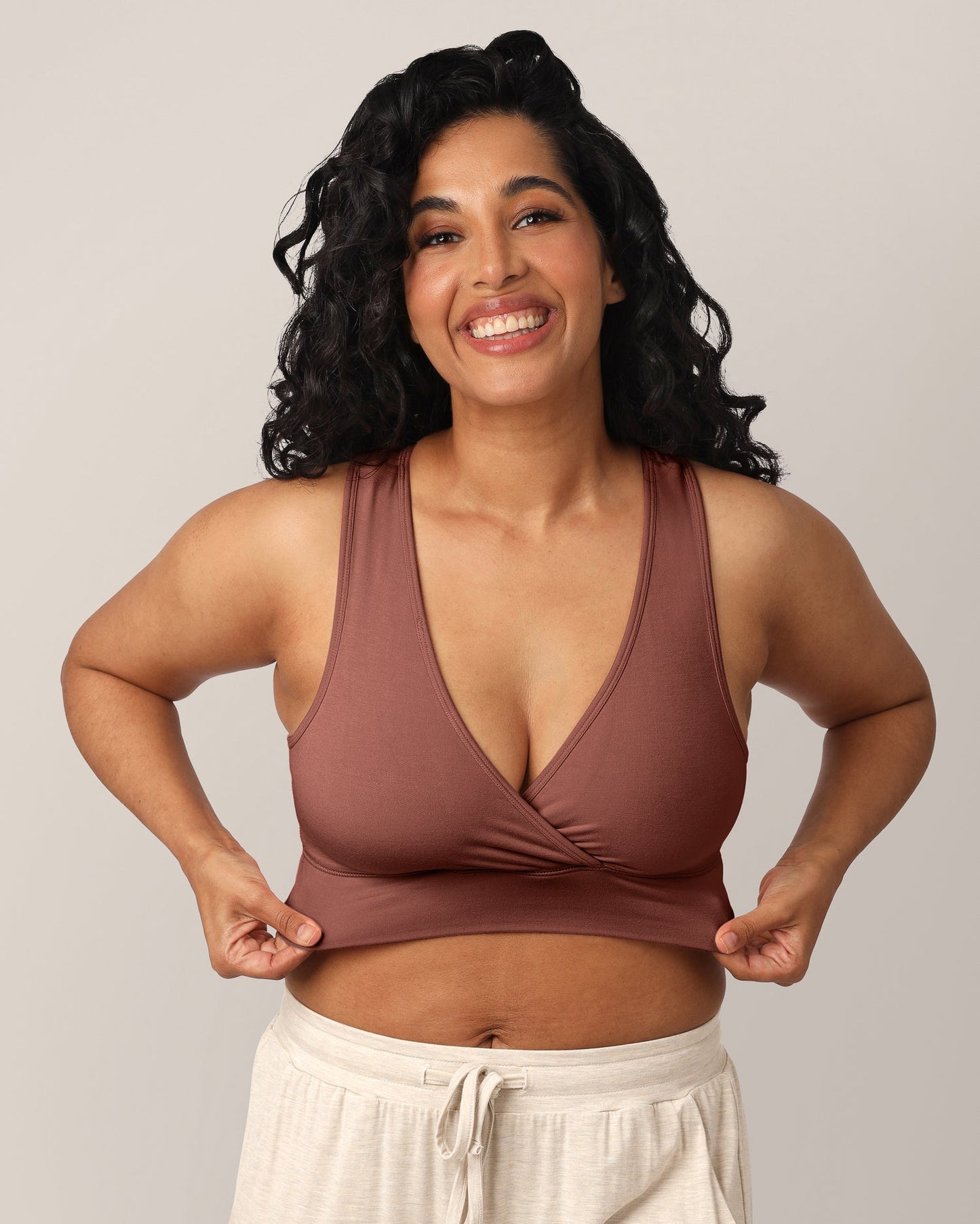 French Terry Racerback Nursing & Sleep Bra | Redwood