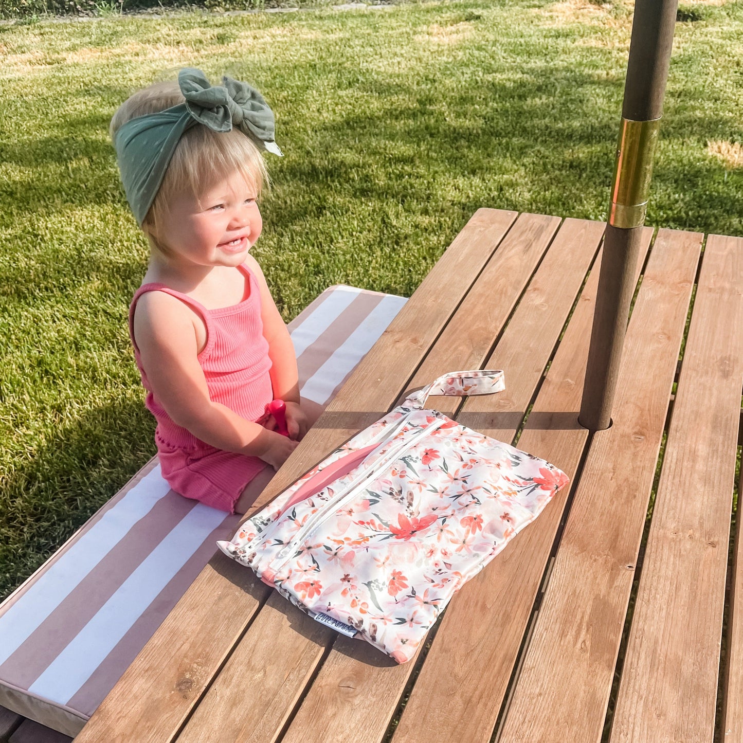 Peachy Dreams - Waterproof Wet Bag (For mealtime, on-the-go, and more!)