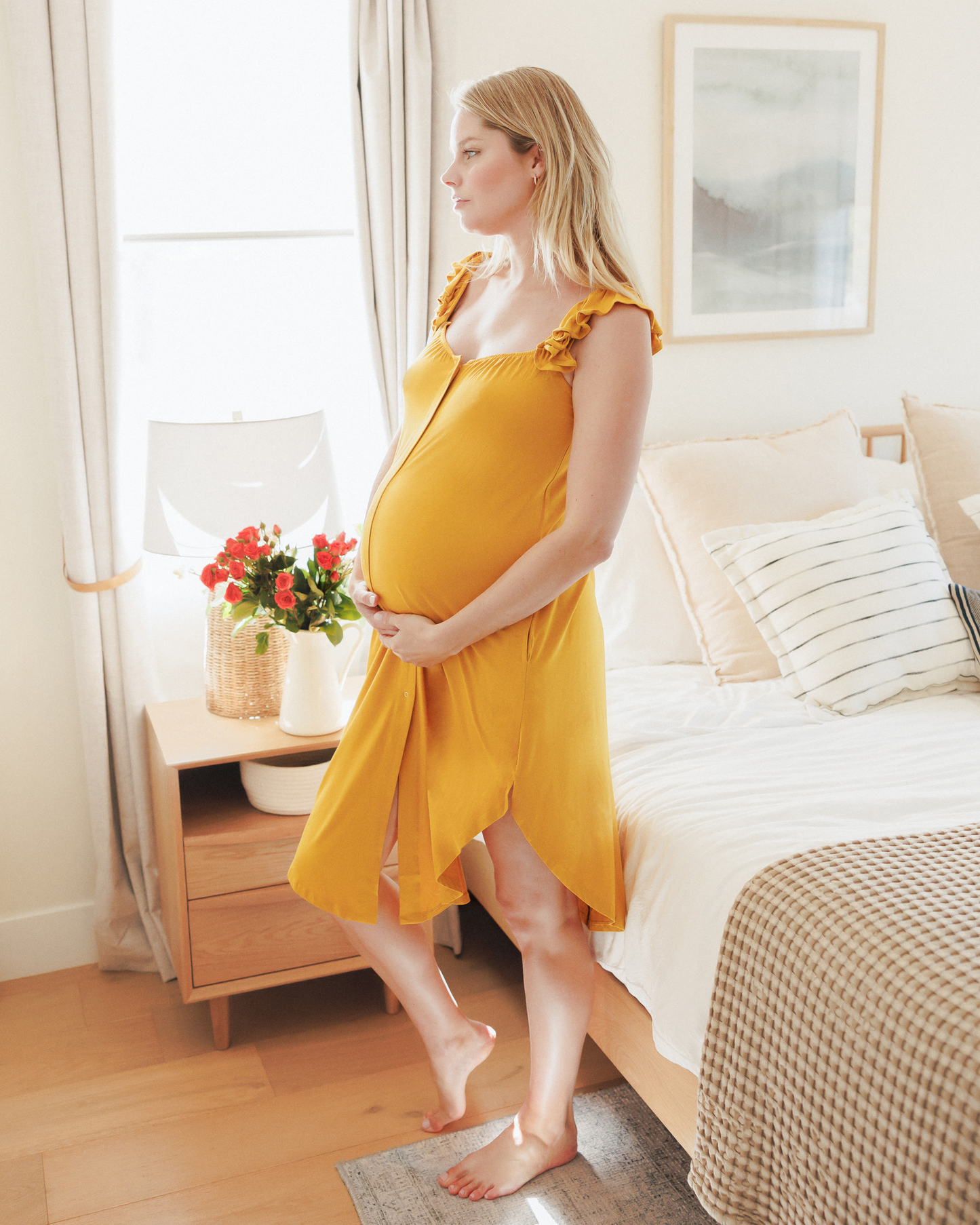 Ruffle Strap Labor & Delivery Gown | Honey