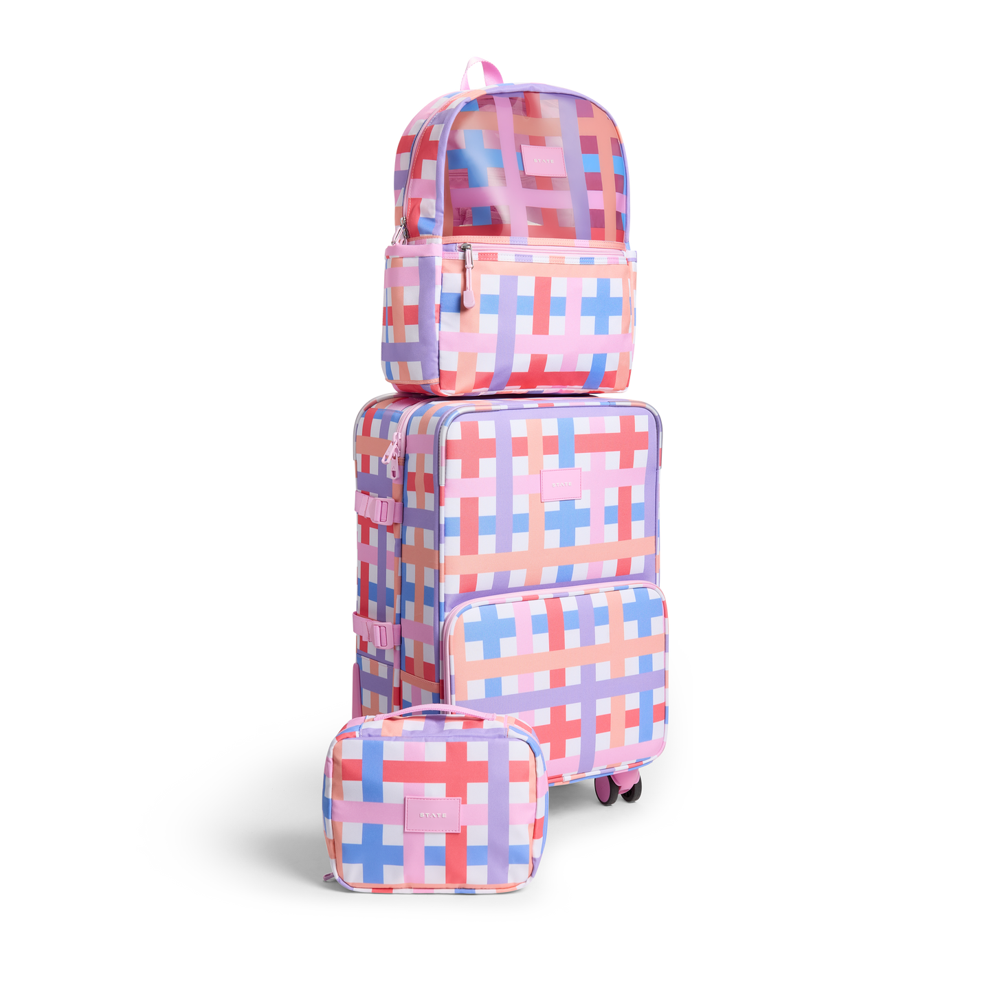 Multi Plaid Carry-On Suitcase