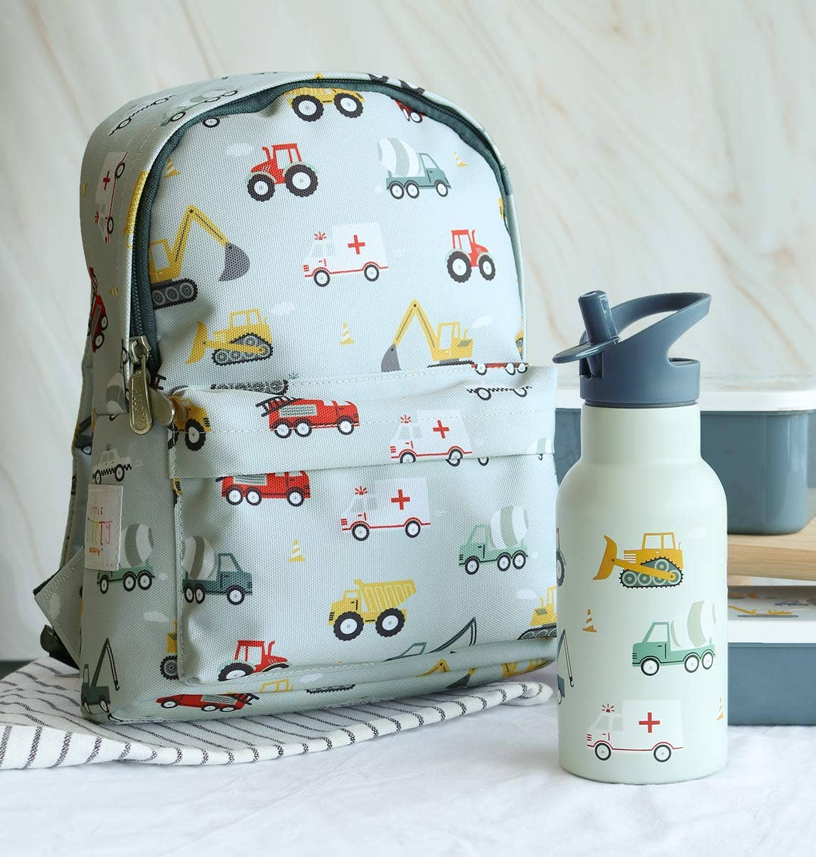 Kids Stainless Steel Water Bottle - Vehicles