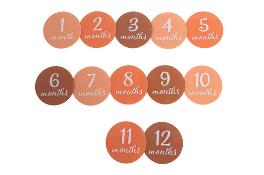 Acrylic Monthly Milestone Prop Photo Cards: Blush