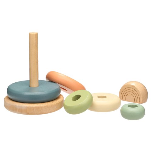 • Your little baby girl or baby boy will love playing, stacking and interacting with this adorable wooden rainbow toy by Pearhead!
• Includes wooden base and peg wit
