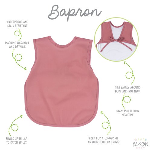 This best-selling “Bapron”, also known as a bib-apron hybrid, full-coverage bib, smock, or apron, is designed for comfort and safety. Because of their comfortable,