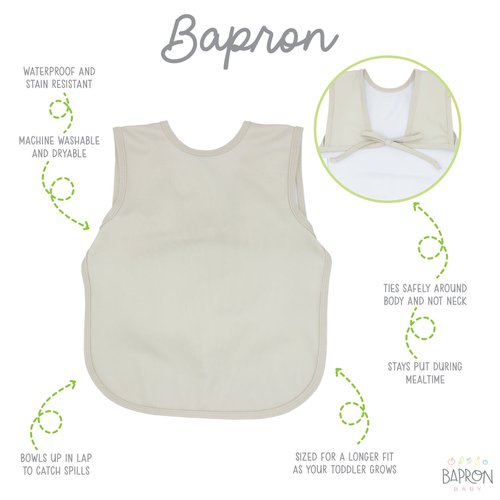 This best-selling “Bapron”, also known as a bib-apron hybrid, full-coverage bib, smock, or apron, is designed for comfort and safety. Because of their comfortable,