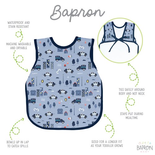 This best-selling “Bapron”, also known as a bib-apron hybrid, full-coverage bib, smock, or apron, is designed for comfort and safety. Because of their comfortable, s