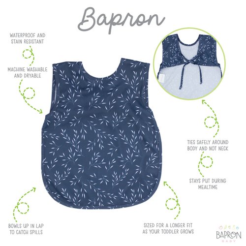 This best-selling “Bapron”, also known as a bib-apron hybrid, full-coverage bib, smock, or apron, is designed for comfort and safety. Because of their comfortable,