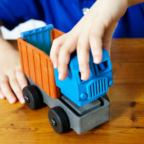 This Dump Truck is a four part puzzle and stacking toy that rewards your mini with a working truck. This STEM educational toy truck encourages early childhood develo