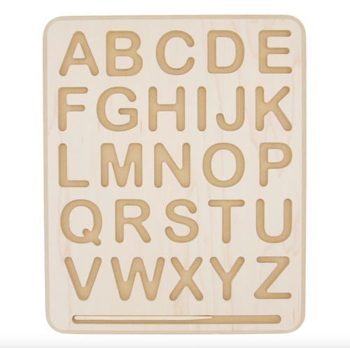 The Montessori approach recognizes that a child’s potential for learning is greatest when provided with tactile, multisensory tools. A letter tracing board capitaliz