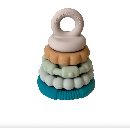 The River Teething Stacker is the ultimate multi-purpose toy. Teething + Play! Your baby will quickly discover how the stacking rings make the best soothing teethers