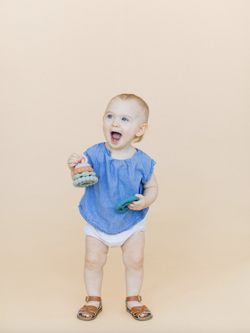 The River Teething Stacker is the ultimate multi-purpose toy. Teething + Play! Your baby will quickly discover how the stacking rings make the best soothing teethers