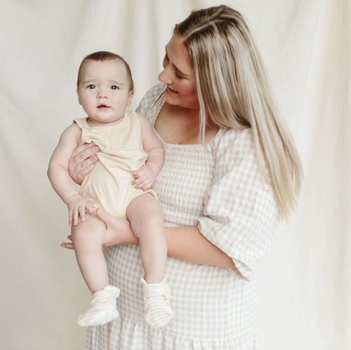 The Goumi piece everyone’s been asking for. Our romper is the coziest day wear for your babes. Perfect for warm weather play and cozy enough for sleep. Plus it looks