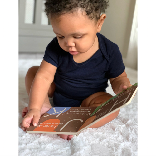 The ABC Affirmation Baby Book (6" x 6” board book) includes 26 positive affirmations to build babies' confidence. This book is illustrated to mirror different skin