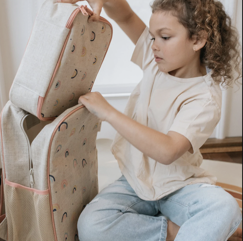 SPACIOUS, EASILY WASHED AND MADE-TO-LAST, OUR GRADE SCHOOL BACKPACK IS DESIGNED TO MAKE A STATEMENT!
Cheerful and bright, our Neo Rainbow print is the perfect remind