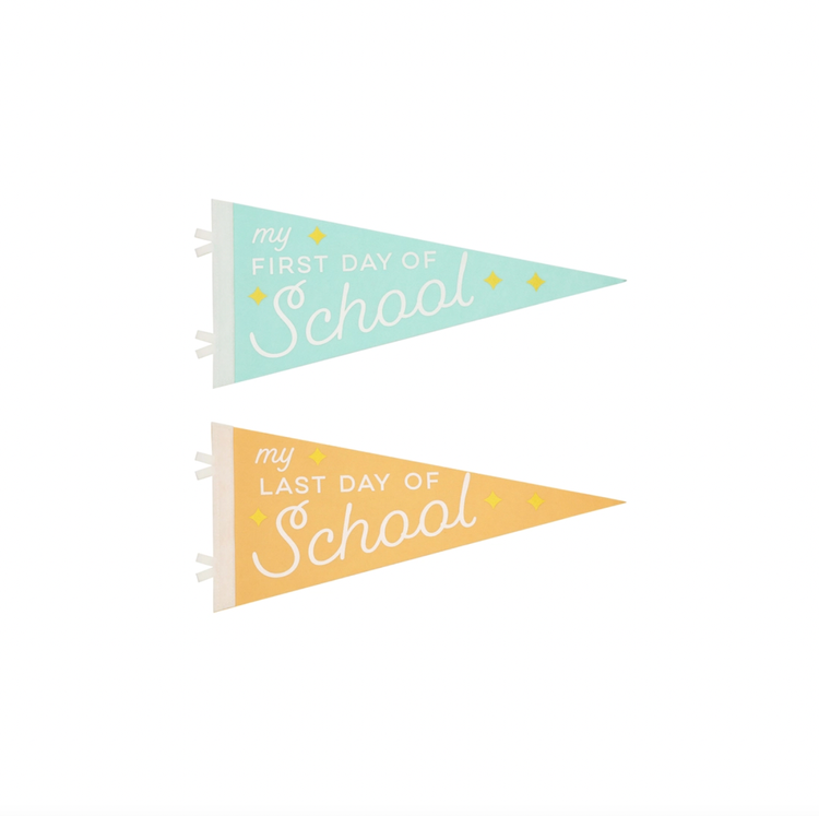 • Celebrate the first day of a new grade the last day before summer vacation year after year by posing with these adorable and gender-neutral photo props pennant fla