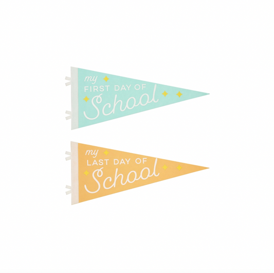 • Celebrate the first day of a new grade the last day before summer vacation year after year by posing with these adorable and gender-neutral photo props pennant fla