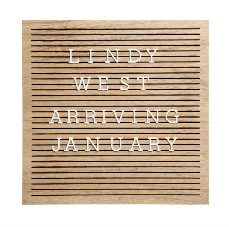 • Trendy and fun, Pearhead’s wooden letterboard is the perfect addition to your Instagram pictures
• Makes the perfect baby shower gift
• Announce a pregnancy, birth