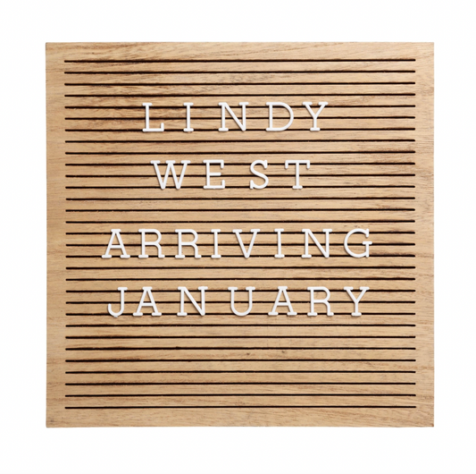 • Trendy and fun, Pearhead’s wooden letterboard is the perfect addition to your Instagram pictures
• Makes the perfect baby shower gift
• Announce a pregnancy, birth