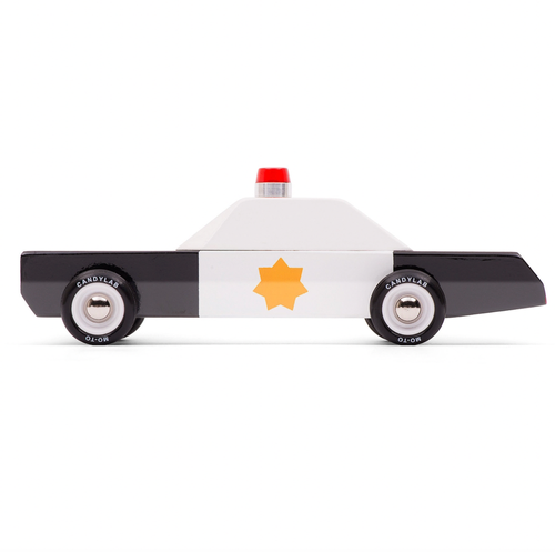 Boxy and assertive, shiny black-and-white paint scheme, gold star and with two cherries on top. Making sure racing stays at the track.
Materials & Info: Solid Be