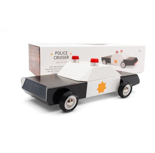 Boxy and assertive, shiny black-and-white paint scheme, gold star and with two cherries on top. Making sure racing stays at the track.
Materials & Info: Solid Be