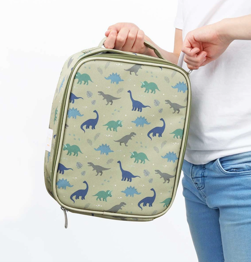 This fun cool bag is made of a sturdy lightweight material. It has a large insulated compartment with a zipper which keeps snacks and drinks cool and fresh. The bag