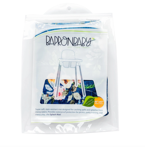 This lightweight, waterproof mat is 45" in diameter and is designed to catch spills and splashes.
Ideal for:
- Under the high chair
- Indoor/Outdoor Picnics
- Po