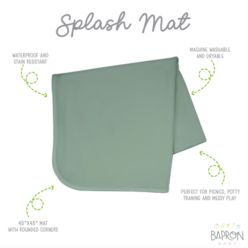 This lightweight, waterproof mat is 45" in diameter and is designed to catch spills and splashes.
Ideal for:
- Under the high chair
- Indoor/Outdoor Picnics
- Po