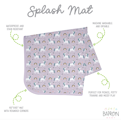 This lightweight, waterproof mat is 45" in diameter and is designed to catch spills and splashes.
Ideal for:
- Under the high chair
- Indoor/Outdoor Picnics
- Potty