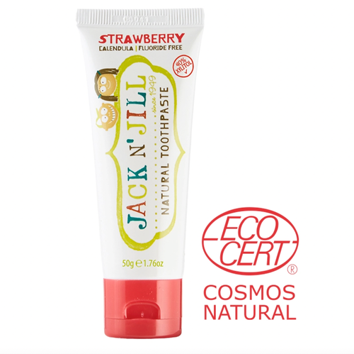 Safe. Fun. Yum! This Jack N' Jill Toothpaste in Strawberry flavour makes tooth brushing fun for kids, with a delicious Certified Organic fruity flavouring. Natural