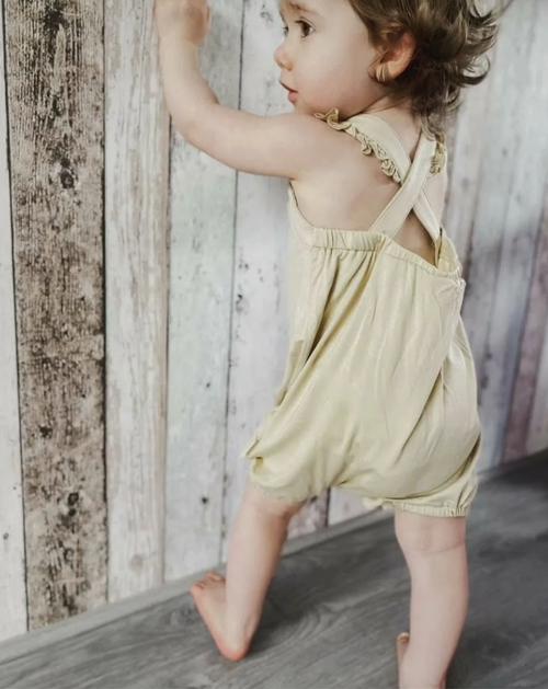 Providing the softest touch test for baby's sensitive skin, these ultra stylish Bamboo short rompers are made from a premium Bamboo. This material is so kind to baby