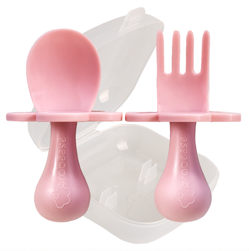 Grabease utensils are one of the safest ways for babies to start self feeding. Our individual sets come with one pair of utensils. Comes with spoon and for
