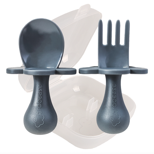 Grabease utensils are one of the safest ways for babies to start self feeding. Our individual sets come with one pair of utensils. Comes with spoon and for