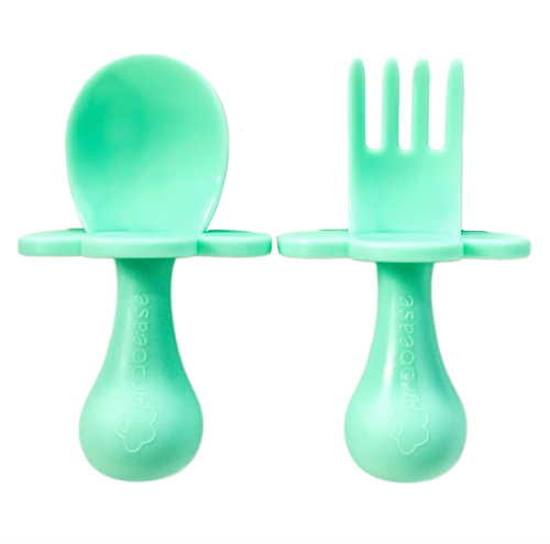 Grabease utensils are one of the safest ways for babies to start self feeding. Our individual sets come with one pair of utensils. Comes with spoon and fork