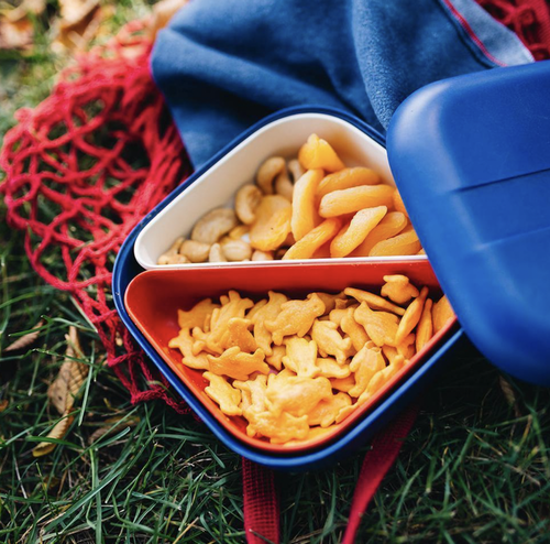 We've updated the old brown bag lunch. Say hello to our bamboo fiber Bento Lunch Box! Designed for snacks or meals to go, inside are 2 removable containers to separ