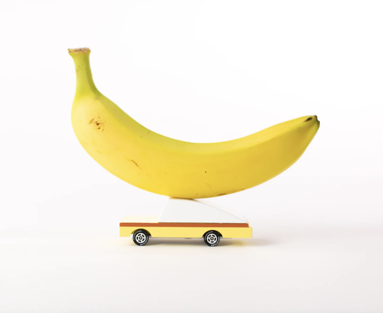 Our most apeeling Candycar yet, meet B.Nana! This cute Banana colored Candycar will have you craving some Banana Bread, a Banana Split maybe even Banana pudding?
Mat