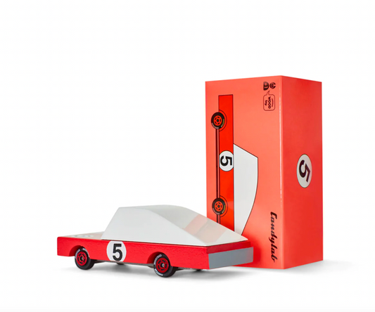 Smoking tires all day long, and chasing speed at the track. Part of our new candycar line, a cute 3 inches long. One of two of our racers, who said speed comes with
