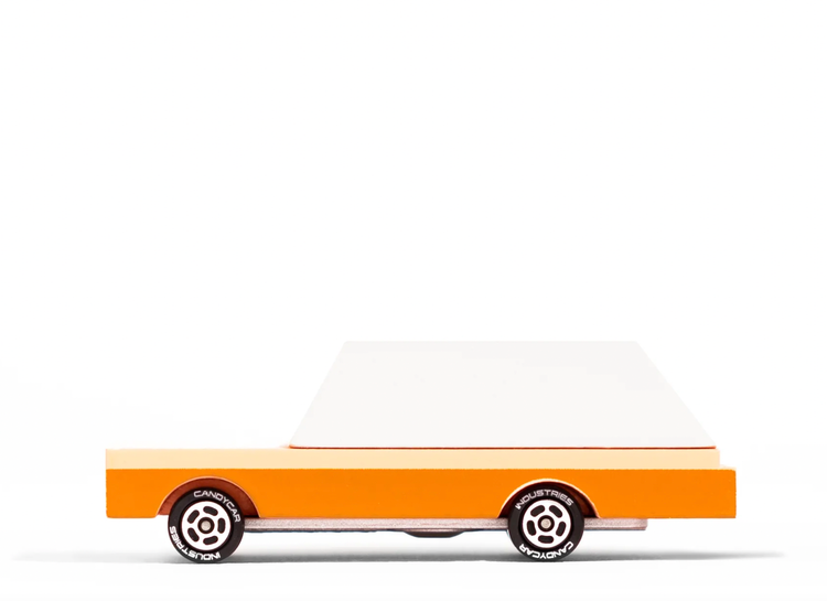 Peachy and pink, The Dart a sweet little addition to our Candycar line. Everything is just peachy keen with The Dart.
Materials & Info: Solid Beech wood, water-b