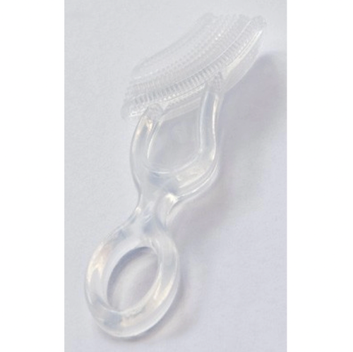 Soft silicone bristles, gentle on tiny teeth and sensitive gums, 100% medical/food grade silicone, BPA and PVC free.
Double sided - cleans top and bottom, front and