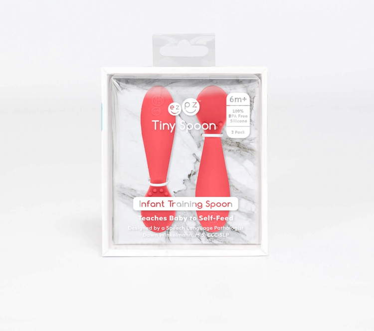 Learning to self-feed is an important developmental milestone, and the ezpz Tiny Spoon is designed to help baby learn how to feed independently. The Tiny Spoon has