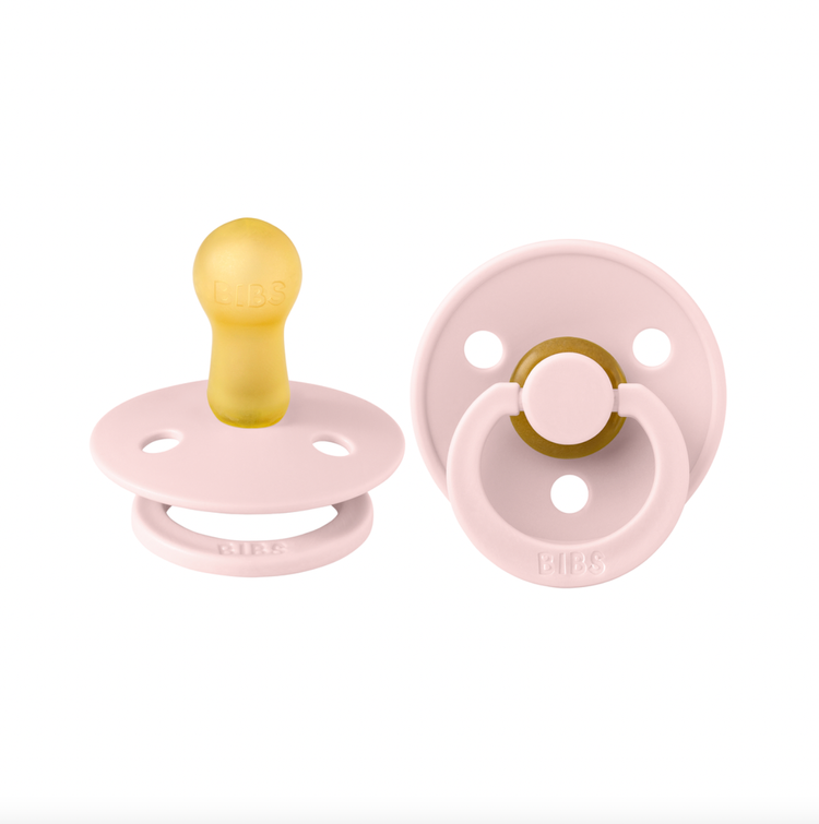 Our Colour pacifier is the original BIBS pacifier and has been on the market for over 40 years. It has the signature round BIBS shield with three vent holes and rou