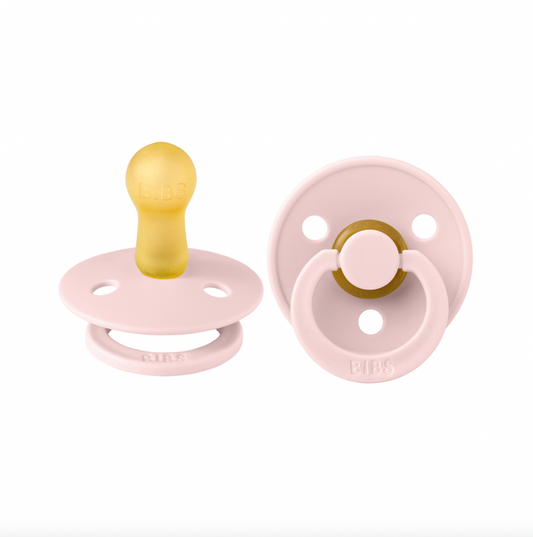 Our Colour pacifier is the original BIBS pacifier and has been on the market for over 40 years. It has the signature round BIBS shield with three vent holes and rou