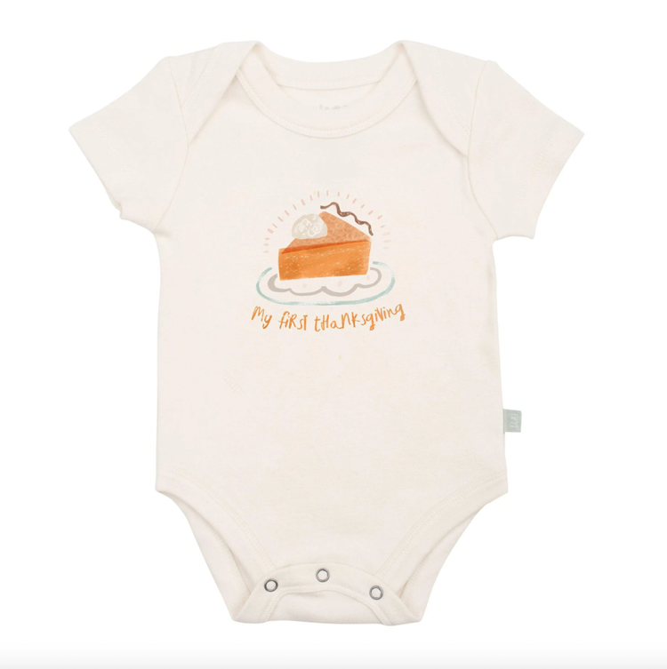 If your favorite part of Thanksgiving is the pie then this Thanksgiving baby bodysuit is for you. Simple and comfortable is best, especially for babies. Our adorable