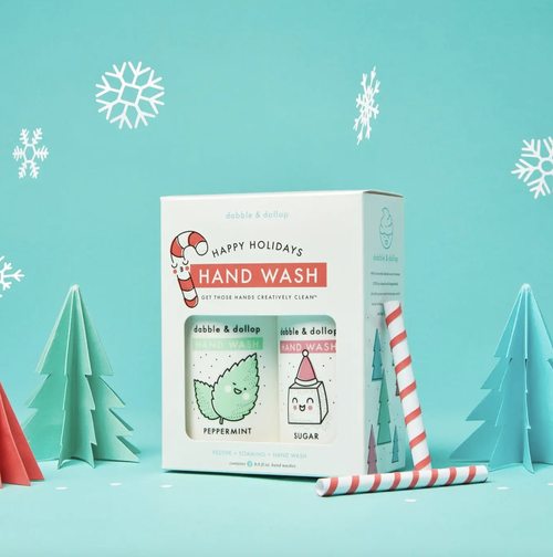 Happy Holidays Handwash is our 100% natural, mixable, foaming handwash duo that makes Creatively Clean™️ hands.
By mixing our seasonally smooth "Peppermint" and "Can