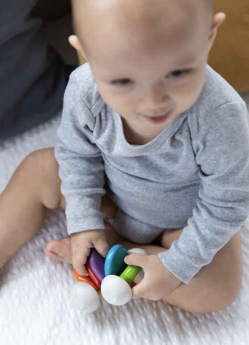 Grasp, push, pull and maneuver the car in whatever direction you want it to go! Designed for little hands, the Baby Car is a perfect tool for developing fine motor s
