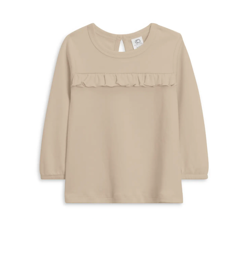 The Sorren is ready for family photos, playground afternoons, and everything in between. With delicate ruffle details, cinched cuffs, and a coconut button closure